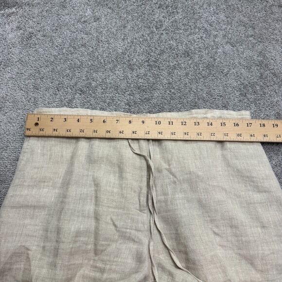 Lane Bryant Linen Wide Leg Trousers Pants Womens 14/16 Beige Elastic Waist Boho - Picture 11 of 16